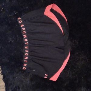 XL black and pink under armor athletic shorts